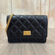 CHANEL AP1764 MINI WOC 2.55 黑色 金鍊 金釦 肩背包 斜背包 鍊子皮夾