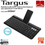TARGUS AKB867 (Multi-Device Bluetooth® Antimicrobial Keyboard with Tablet/Phone Cradle)(Black)