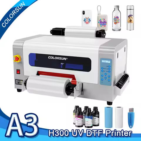 Colorsun A3 UV DTF Printer 2-in-1 UV DTF Sticker Printing Machine UV DTF Printers For Wood Glass Pho