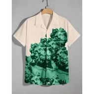 Mens shirts seaside vacation casual beach clothing summer Hawaiian shirts casual floral shirts print