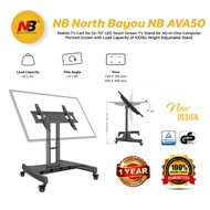 North Bayou NB AVA50 32 to 75 Inch Portable TV Trolley Low Short Stand Cart Mount Wheel New 2022