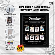 Kado buat pacar cowok 1 paket ultah / Cetak Foto Plus Bingkai Kaca Minimalis / Bingkai Wisuda / Bing