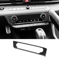 Carbon Fiber Style Center Console Air Conditioning Switch Button Panel Cover Trim Compatible with Hy