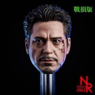 NRtoys 1/6兵人偶頭雕 鋼鐵人 東尼 戰損頭雕 e328012