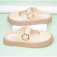 Porto USD Women's Mules Sandals, slip-on sandals, size 39, Khaki