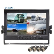 9" LCD Car Monitor 4 Channels 4CH Quad Split Screen Display for Car Truck Reversing Camera