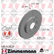Mercedes W124 Masterpiece W202 ZIMMERMANN GERMANY Front Brake Disc 1244211612