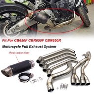 Motorcycle Full Systems Exhaust Muffler Slip on Front Pipe Modified Front Pipe Fit For HONDA CBR650R CB650R CB650F CBR65