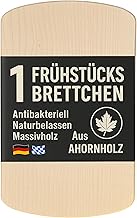 Wooden Breakfast Board Made of Solid Maple Wood - 24 x 15 x 1 cm Wooden Board Antibacterial & Hygien