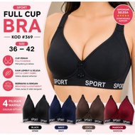Bra Wanita Baju Dalam Spam tiada besi cup A/B penuh 36-42 / Jahitan Dengan Tulisan Sprot #369