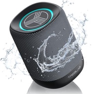 TREBLAB Bluetooth Speaker, 10W Portable, 25H Playtime, TWS, TF/USB Slot, RGB Lights, IPX5 Waterproof