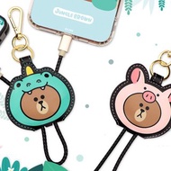 GARMMA LINE FRIENDS Apple Lightning皮革吊飾傳輸線 -24cm