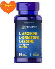 Puritan's Pride Tri-Amino L-Arginine L-Ornithine L-Lysine 60 Tablets