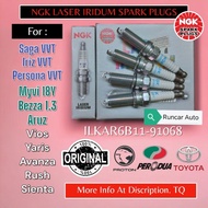 [ORIGINAL NGK LASER IRIDIUM SPARK PLUG]- BEZZA 1.3L/MYVI mg3/ARUZ/ALZA/YARIS VIOS CVT/SAGA IRIZ PERS