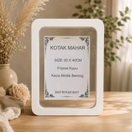 30x40 Dowry Frame White Wood Wedding Dowry Frame