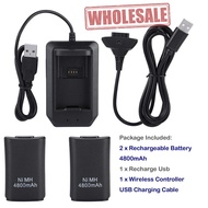 Rechargeable Battery Pack 4800mah Replacement Battery Pack and Charging Kit for Xbox 360 Controller 