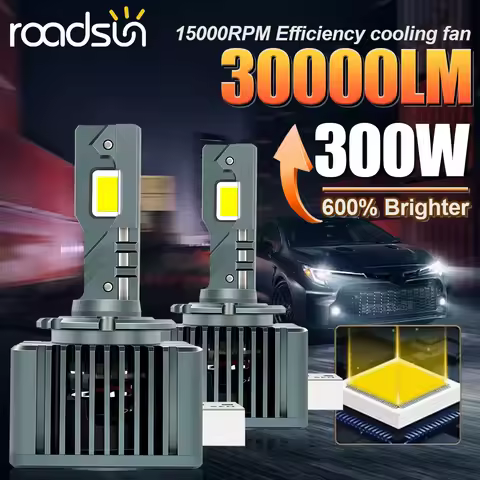 Roadsun D1S D3S LED Headlights 1:1 Car Lamp Xenon HID 2 Copper Tube D2S D4S D1R D2R D3R D4R 30000LM 