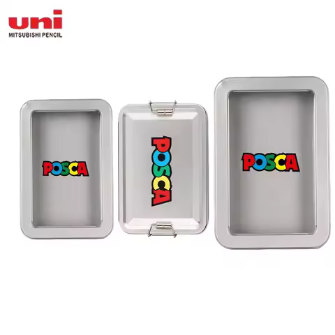 New Uni Posca Portable Metal Iron Storage Box for POSCA Marker Pen PC-1M PC-3M PC-5M Pen Organizer f