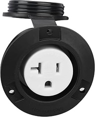 Veepeak 20 Amp Flanged Outlet 125 Volt NEMA 5-20R Household Receptacle, 2 Pole 3 Wire with Weatherpr