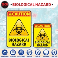 CAUTION BIOLOGY HAZARD waterproof vinyl sticker glossy lamination