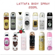 body spray deodorant 200ml oud mood /oud 24 hours/ajmal ehsas bloom/rose paris by lattafa