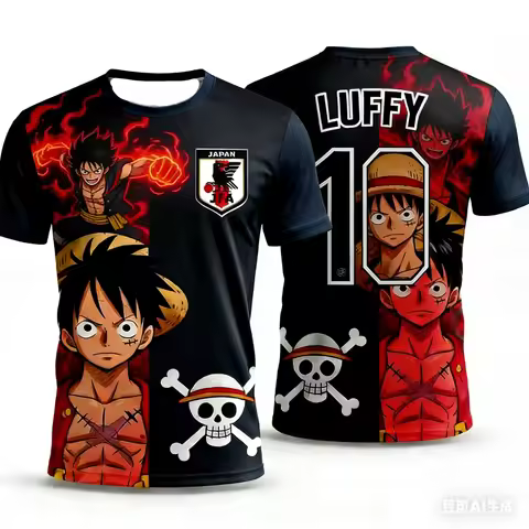 2026 Japan One Piece Luffy Football Jersey T-shirt Kids Football Special Jersey Adult Men's Quick-Dr