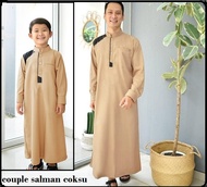 Kp Couple Baju Muslim Ayah &amp; Anak / Couple Family Jubah Gamis Pria &amp; Jubah Gamis Junior MOSCREPE PREMIUM #cp Salman