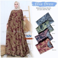 gamis maxy elva dress mat diana denim adem tebal melar mayung