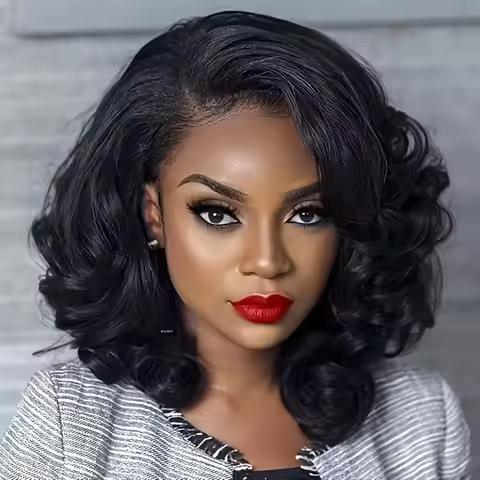 Funmi Curly Lace Front Wig 13x4 HD Transparent Lace Frontal Wig Egg Curly Human Hair Wig 13x4 Bouncy