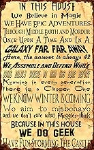 in This House We Do Geek Magic Poster, Vintage Retro Metal Poster Wall Decoration Home Office Bar Ga