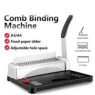 Comb Binding Machine A4/A3 Size Office 21 Hole Heavy Duty Binder Machine Rubber Ring Binding Machine