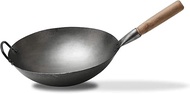 Wok Pan Cast Iron, Chinese Stir-Fry Pan with Excellent Heat Distribution for Quick and Even Cooking, Cooking Rounded Bottom Wok Uncoated,40cm/16 inch (38cm/15 Inch) interesting