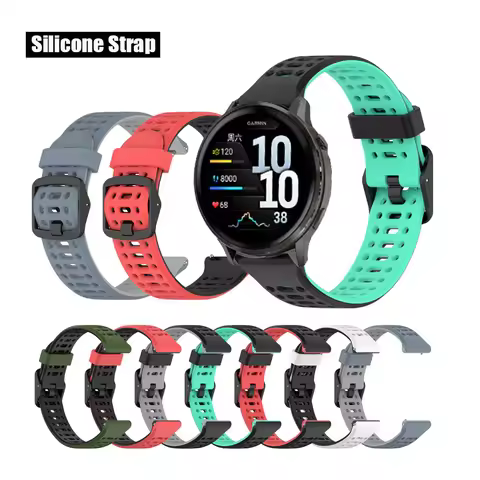 20mm 22mm Adjustable Silicone Strap For Garmin Venu 4 3 2 plus SQ sq2 / 170 70 570 165 265 255 245 5