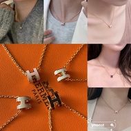 1 HERMES MINI POP H Logo Letter Ladies Necklace