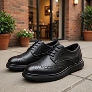 100% Cowhide Golf Training for Men Top Quality Men's Leisure Shoes Anti-Slippery Walking Shoes Black