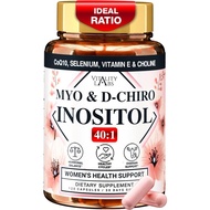 Myo-inositol & D-chiro Inositol Supplement for Women - Ideal 40:1 Ratio Complex for Fertility, Hormo