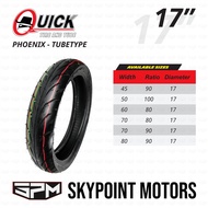 QUICK TUBETYPE TIRE FOR MOTORCYCLE 45/90-17, 50/100-17, 60/80-17, 70/80-17, 70/90-17, 80/90-17