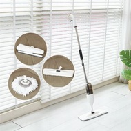 乾濕兩用噴霧拖把3件組(平板拖布+棉線拖把頭+刮板棉布2合1)