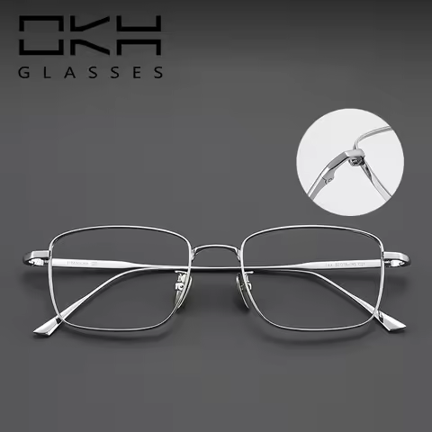 OKH Fashion Eyeglasses Retro Titanium Square Eyewear Comfortable Custom Prescription Glasses Reading