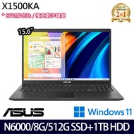 《ASUS 華碩》X1500KA-0391KN6000(15.6吋FHD/N6000/8G/1TB+512G PCIe SSD/Win11/特仕版)