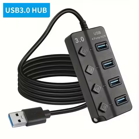 USB 3.0 Hub USB Hub 2.0 Multi USB Splitter Hub Use Power Adapter 4/7 Port Multiple Expander USB Hub 