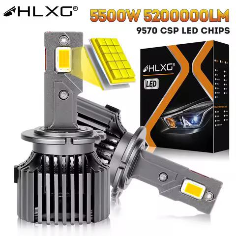 HLXG D2S D4S LED Canbus Headlights HID Plug & Play D1S D3S D5S D8S Reflektory D1R Two-sided CSP Chip