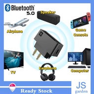 Mini Bluetooth 5.0 Audio Transmitter Adapter Stereo A2DP for Airplane Computer Game Console TV Headp