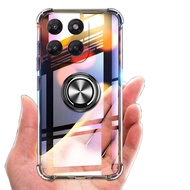 Phone case Moto G87 Soft Clear Transparent Protector Shockproof Car Adsorb Holder Ring Back cover Mo