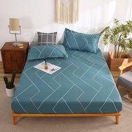 100% Cotton Fitted Sheet Lattice Grid Bedsheet - Pink/Green Twin Queen Bedsheet King Bedsheets