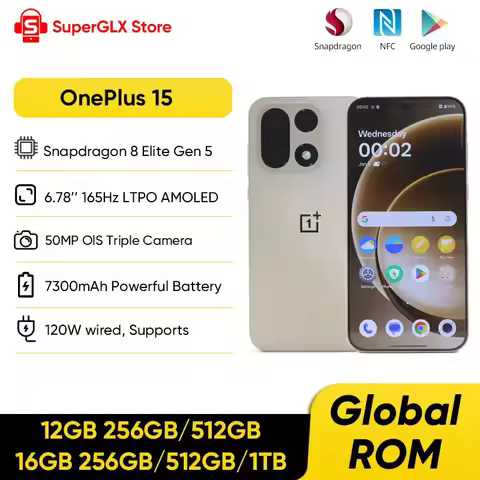 Chinese Version OnePlus 15 Unlocked 5G Smartphone Snapdragon 8 Elite Gen 5 6.78'' 165Hz Screen 50MP 