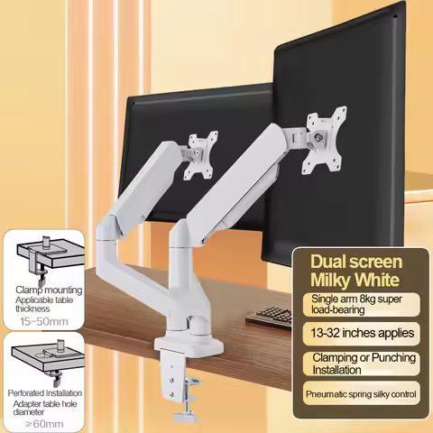 VESA 100x100mm Height Adjustable Monitor Stand Dual Monitor up to 32 inches and 19.8 lbs per Screen 