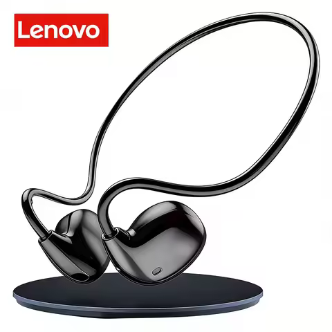 Lenovo Bluetooth 5.3 Stereo Over-Ear Sports Headphones with Microphone, Wireless Bone Conduction, Wa