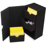 BCW Deck Vault-LX 200 - Black | Premium Card Deck Box with 100 Sleeved Card Capacity, Magnetic Closu