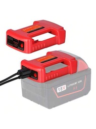 Usb充電器轉接器,與milwaukee M18 18v電池兼容,雙輸出接口,usb和type-c充電接口